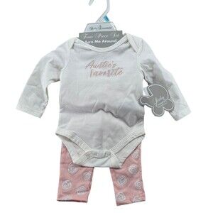 Baby Essentials Outfit 6M Auntie’s Favorite Bodysuit Headband Pants Socks FLAWS!
